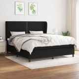 Cumpara ieftin Pat box spring cu saltea, negru, 180x200 cm, catifea