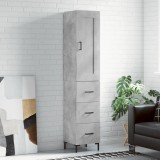 Cumpara ieftin Dulap &icirc;nalt, gri beton, 34,5x34x180 cm, lemn prelucrat