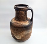 vaza ceramica de podea Carstens 0326 - 40 _ WGP, mid century modern ceramica glazurata tonuri pamantii maro si crem texturata picaturi fat lava
