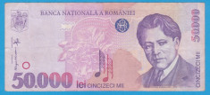 (1) BANCNOTA ROMANIA - 50.000 LEI 1996, PORTRET GEORGE ENESCU foto