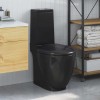 VidaXL Vas WC toaletă de baie, negru, ceramică, rotund, flux inferior