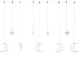 Lumini luna si stele, 345 LED-uri, alb cald, cu telecomanda