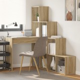 vidaXL Birou de colț cu raft Stejar sonoma 101.5 x 149.5 x 149.5 cm