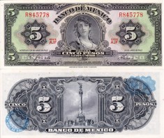 MEXIC 5 pesos 1963 UNC!!! foto