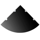 Rafturi de colt cu suporturi crom 2 buc. negru 45x45 cm sticla