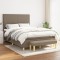 vidaXL Pat box spring cu saltea, gri taupe, 140x200 cm, textil 3136993