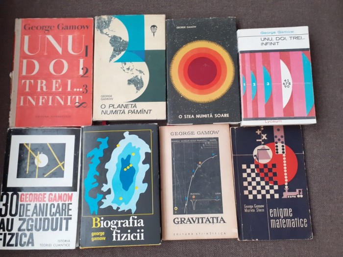 SET 8 VOLUME GEORGE GAMOW -BIOGRAFIA FIZICII,UNU,DOI ,TREI ..INFINIT .. LOT 8 VOLUME-RF14/0