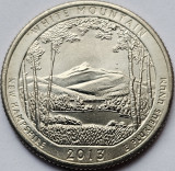 25 cents / quarter 2013 USA, New Hampshire, White Mountain, unc,lit.D, tonifiere, America de Nord