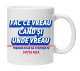 Cana alba personalizata &quot;FAC CE VREAU ....&quot;, INOVATIX&reg;. 330ml