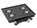 Panou Ventilatie Triton 4X Termostat, Gri, Montaj Rack Cabinet, Podea, 230V