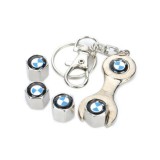 Capacele Ventil Metalice BMW Nichelate cu Emblema Silicon - Set 4 Bucati
