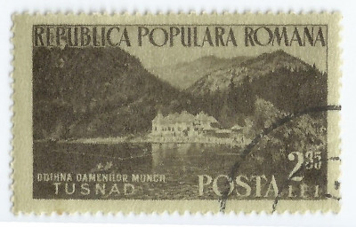 **Romania, LP 361/1954, Case de odihna, eroare, oblit. foto