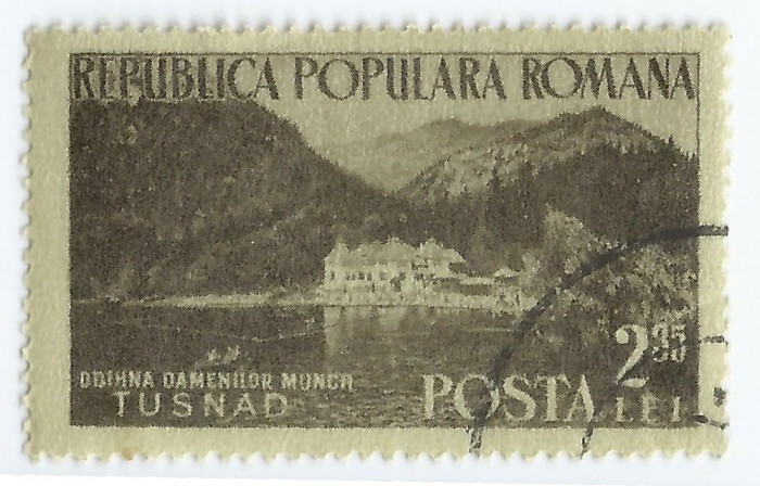 **Romania, LP 361/1954, Case de odihna, eroare, oblit.