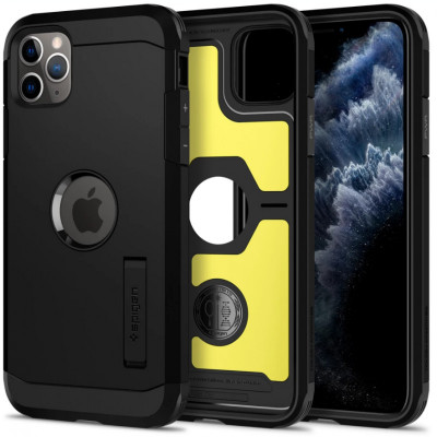 Husa Plastic Spigen Tough Armor pentru Apple iPhone 11 Pro, Neagra 077CS27240 foto