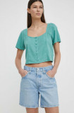 Levi&#039;s pantaloni scurti jeans femei, neted, high waist