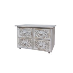 Comoda lemn maro alb 44 x 18,5 x 28 cm