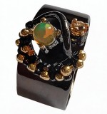 Inel argint 925 cu opal si citrin, 7.5