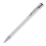 Pix cu bila Office-Cover Cosko, 1. 0mm, cu mecanism, pentru personalizare, corp metalic alb