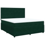 Cumpara ieftin Pat box spring cu saltea, verde inchis, 180x200 cm, catifea