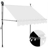 VidaXL Copertină retractabilă manual cu LED, crem, 200 cm