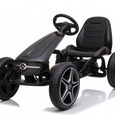 Kinderauto GO Kart cu pedale de la Mercedes, roti cauciuc solid, culoare Negru