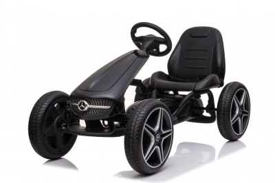 Kinderauto GO Kart cu pedale de la Mercedes, roti cauciuc solid, culoare Negru foto