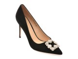 Pantofi eleganti EPICA PREMIUM negri, 2310, din piele intoarsa