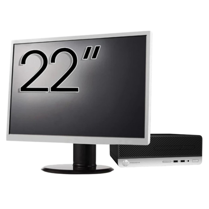 Pachet Calculator Second Hand HP ProDesk 400 G4 SFF, Intel Core i5-7500 3.40GHz, 8GB DDR4, 256GB SSD + Monitor 22&amp;quot; NewTechnology Media