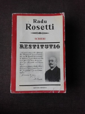 SCRIERI RESTITUTIO - RADU ROSETTI foto