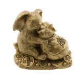 Statueta Feng Shui Iepure cu sac si monede, 9,5cm, model FS304