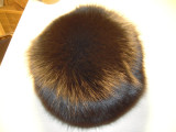Caciula din blana de vulpe in stare foarte buna, diametru interior 18 cm., Negru, M/L
