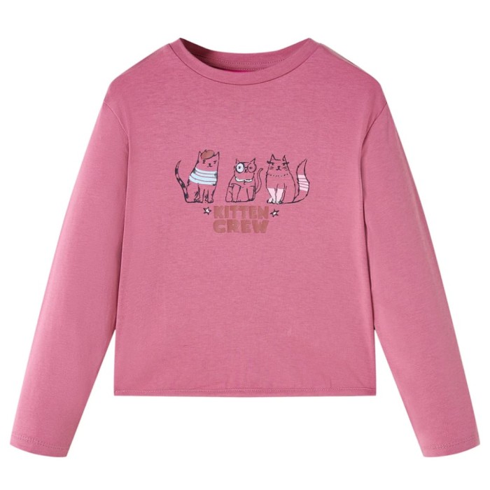Tricou pentru copii cu m&acirc;neci lungi, zmeuriu, 92