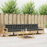 vidaXL Set de canapele de exterior cu pernă 4 pcs Alb și antracit 3386031