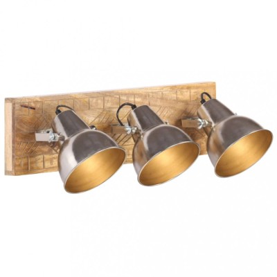 vidaXL Lampă suspendată industrială, argintiu, 70x23 cm lemn mango E27 foto