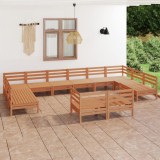 VidaXL Set mobilier de grădină, 12 piese, maro miere, lemn masiv pin 3083497