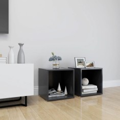 vidaXL Comode TV, 2 buc., gri, 37x35x37 cm, PAL