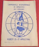 Program Gimnastica - Campionatele Internationale de Gimnastica ale ROMANIEI (Ploiesti 25-27.04.1986)