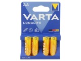 Baterii alcaline AA 1,5V nere&icirc;ncărcabile VARTA Longlife 4 bucăți