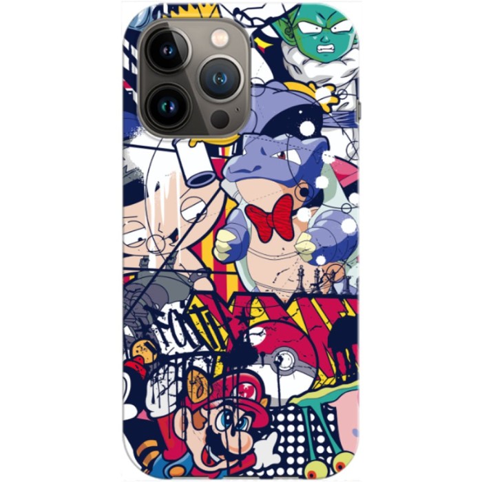 Husa compatibila cu Apple iPhone 14 model Graffiti Cartoons, Silicon, TPU, Viceversa