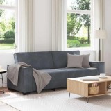 vidaXL Canapea cu 3 locuri, gri &icirc;nchis, 180 cm, material catifea