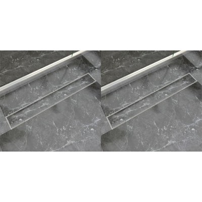 Rigolă liniară de duș, 2 buc., 830 x 140 mm, oțel inoxidabil foto