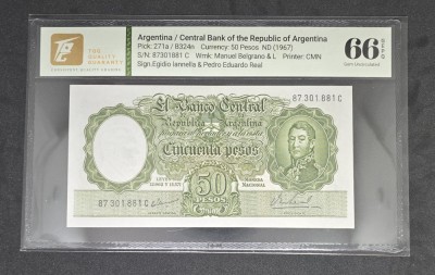 50 Pesos 1967 Argentina foto
