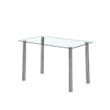 Cumpara ieftin Masă de dining pătrată Berna 120 cm din sticlă transparentă