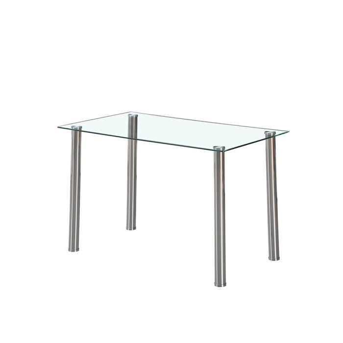 Masă de dining pătrată Berna 120 cm din sticlă transparentă