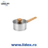 Cratita inox Florina Fitter, cu capac din sticla, 16 cm, 1.6 litri