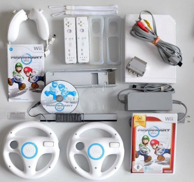 Nintendo Wii 210 jocuri+2manete+2volane Mario,Sonic,wii sports,Lego,NFS,dance foto