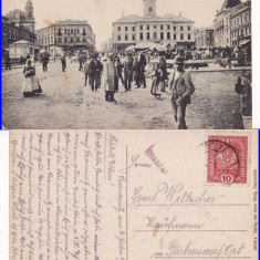 Piata Cernauti ( Bucovina )-Tipuri-cenzura militara WWI,WK1-edit. Leon Konig