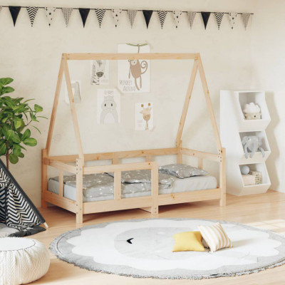 vidaXL Cadru de pat pentru copii, 70x140 cm, lemn masiv de pin foto
