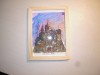 Mic tablou cu o pictura a castelului Bran in acuarela, dimensiune 12x15 cm., Peisaje, Altul