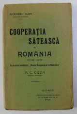 COOPERATIA SATEASCA IN ROMANIA - STUDIU CRITIC - de A. C. CUZA , 1912 foto